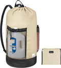 BALEINE 150L Laundry Bag Backpack, 900D Oxford Fabric Large Travel Laundry Bags with Shoulder Straps and 2 Mesh Pockets for College Dorm, Apartment, Laundromat (Beige, 150L)