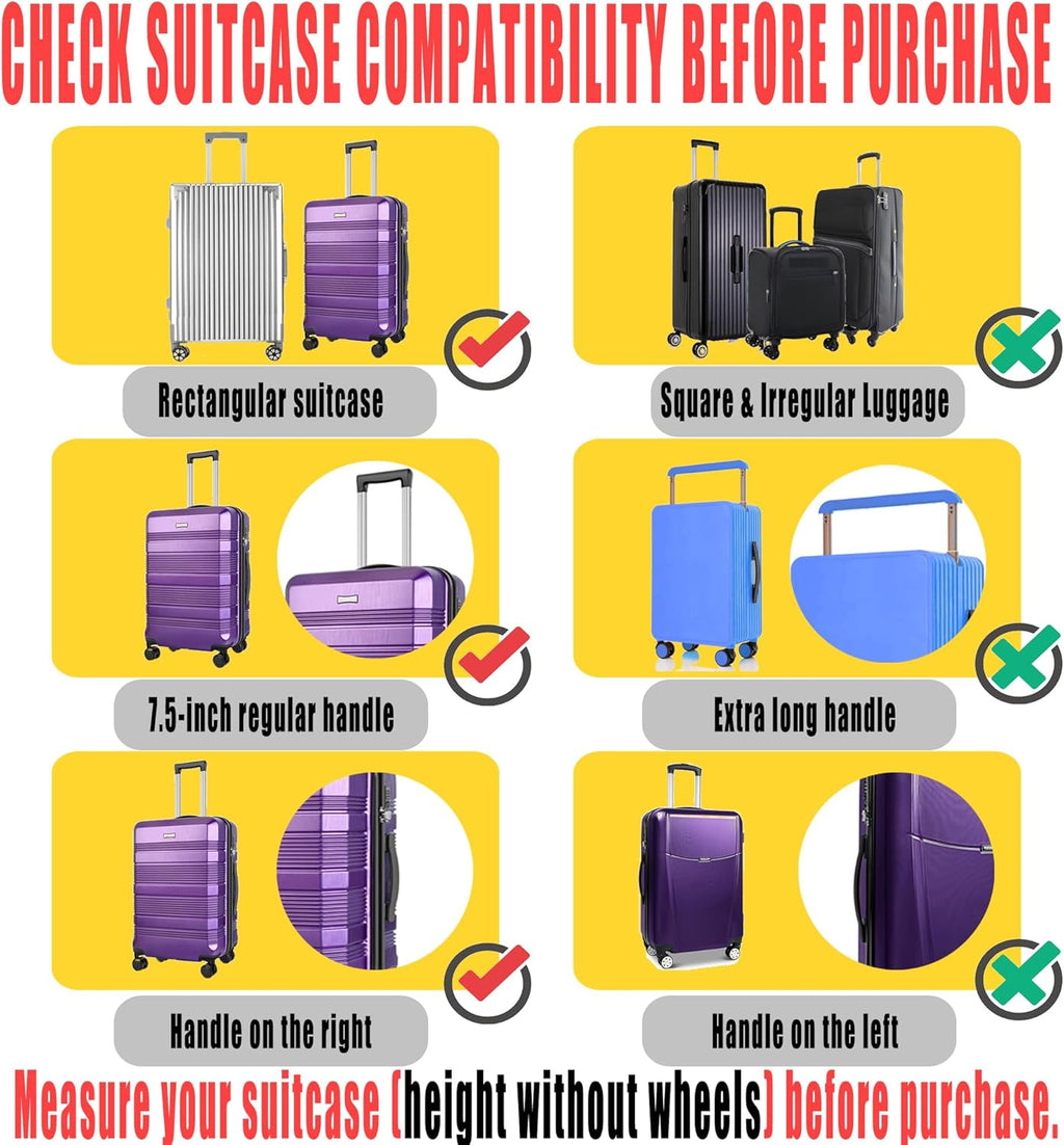 0.4mm Thick Transparent PVC Luggage Protector Cover Set, Waterproof TSA Approved Luggage Covers for Suitcase, Clear Suitcase Covers for 19-29 Inch Spinner Luggage