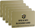 SaiTech IT RFID Cards, 5 Pack One Card Protects Entire Wallet Purse For Men & Women, NFC Contactless Bank Debit Credit Card Protector ID ATM Guard Card – Golden