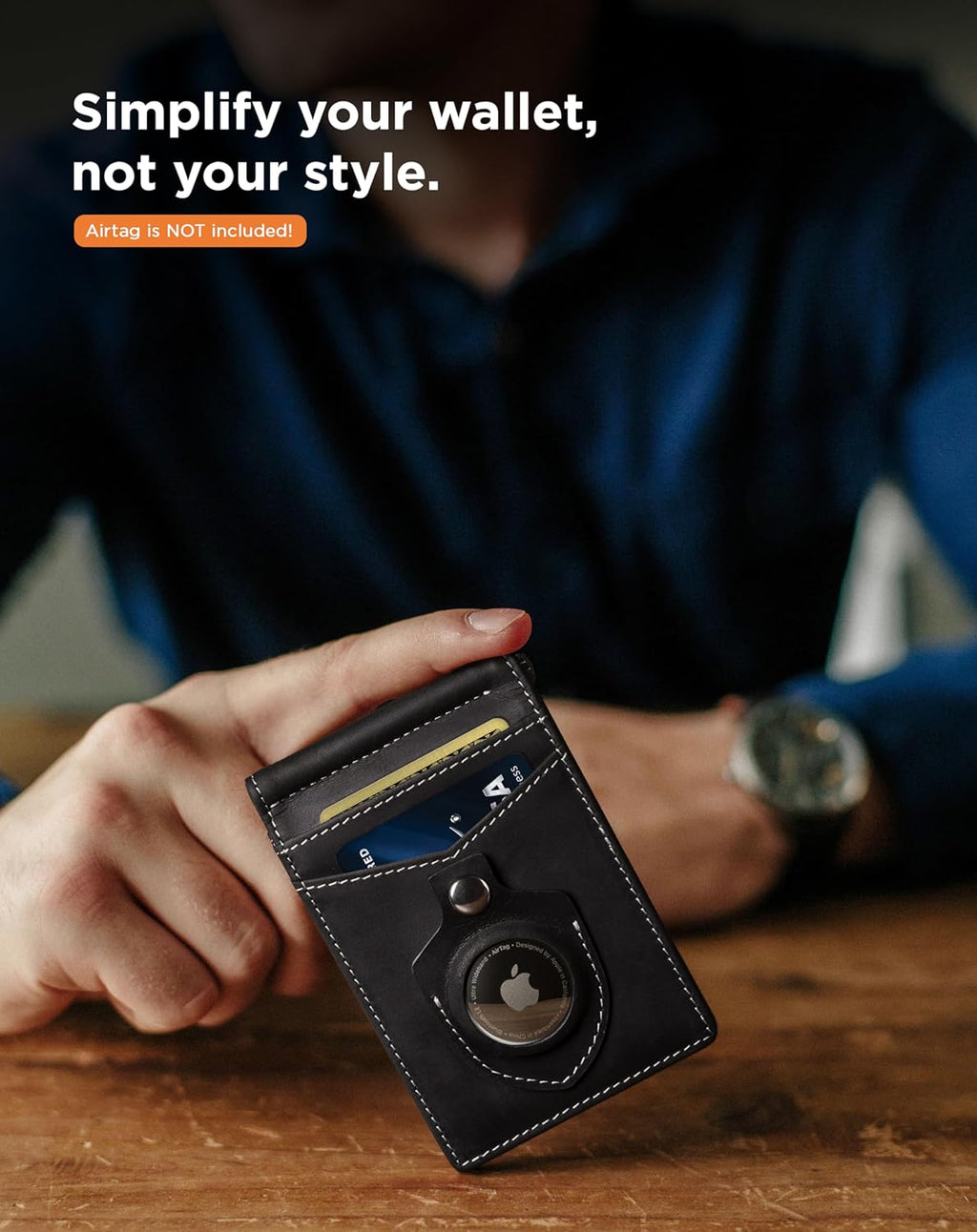 SERMAN BRANDS RFID Blocking Wallet Slim Bifold - Genuine Leather Minimalist Front Pocket Wallets for Men with Money Clip Gift