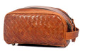 10" Premium Leather Toiletry Travel Pouch With Waterproof Lining | King-Size Handcrafted Vintage Dopp - Kit Gift for Father's Day By Aaron Leather Goods