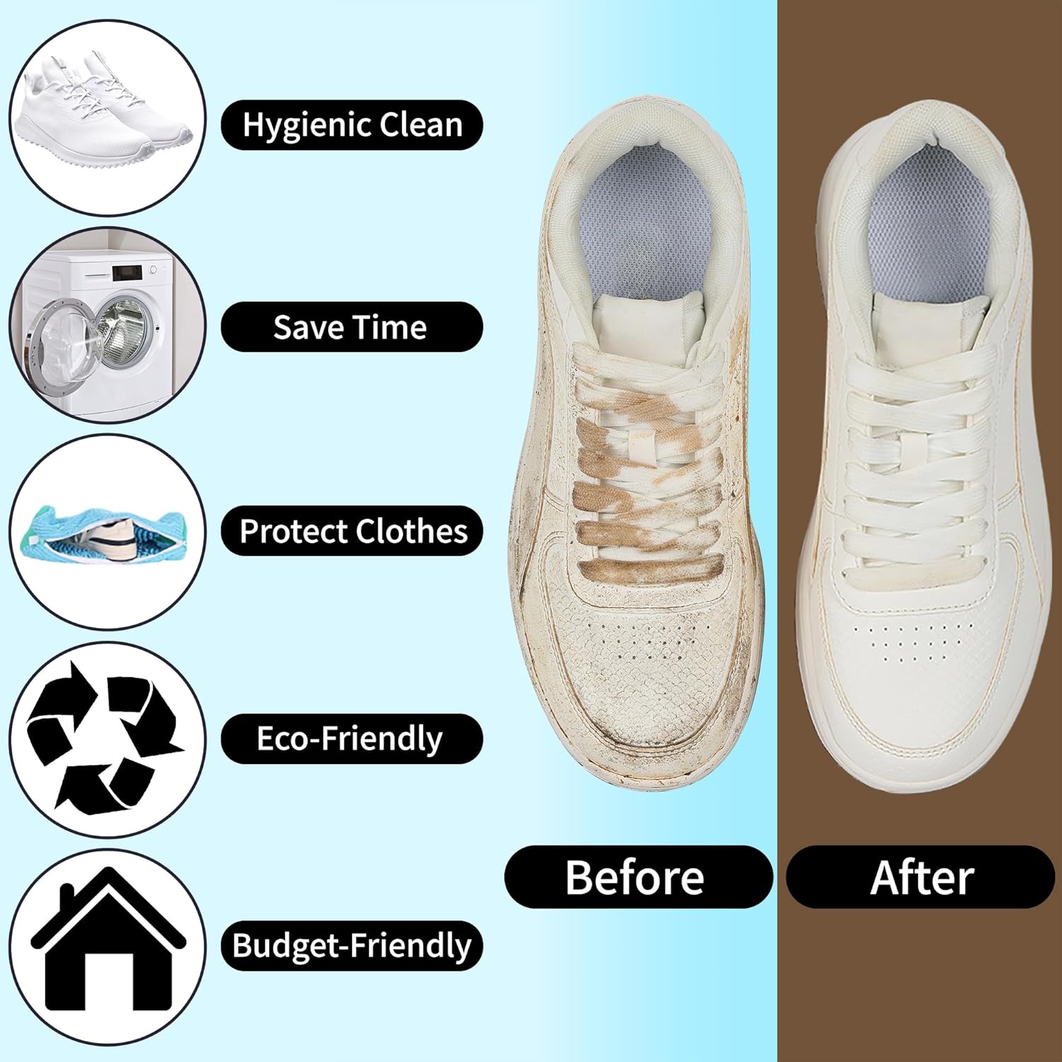 Shoe Washing Bag for Washing Machine, Laundry Shoe Bag for Washer and Dryer, Reusable Shoe Bag, Sneaker Washing Machine Bag (Grey 2pcs)