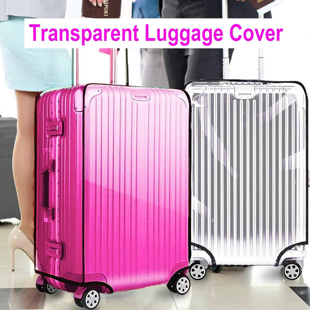 28 Inch Full Clear PVC Suitcase Cover Protectors for TSA Approved Travel Luggage Protector Covers Set Transparent Luggage Case Suitable for 28"-29" Full Clear