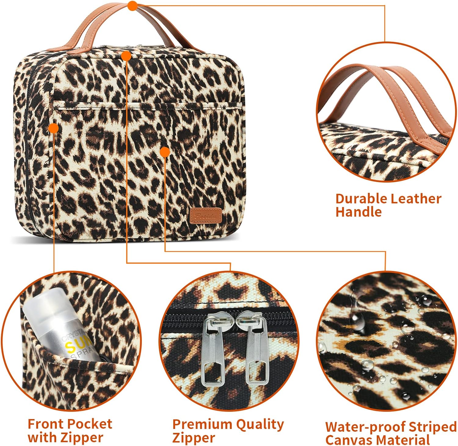 Hanging Travel Toiletry Bag,Large Capacity Cosmetic Travel Toiletry Organizer for Women with 4 Compartments & 1 Sturdy Hook,Perfect for Travel/Daily Use/Christmas