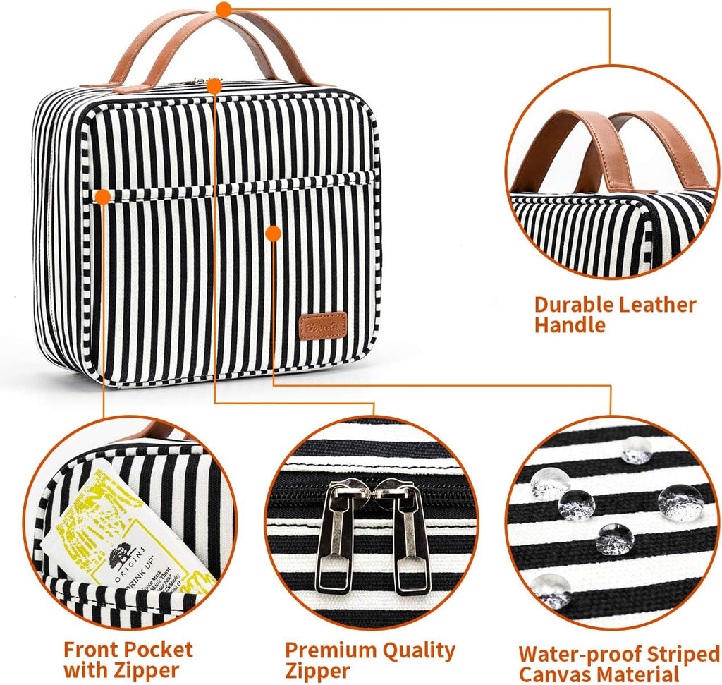 Hanging Travel Toiletry Bag,Large Capacity Cosmetic Travel Toiletry Organizer for Women with 4 Compartments & 1 Sturdy Hook,Perfect for Travel/Daily Use/Christmas