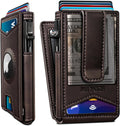 Airtag Wallet for Men,with Money Clip Gift Boxed,Slim Front Pocket Wallet RFID Blocking Metal Case Smart Pop-up Credit Card Holder in Magnetic Leather Flip