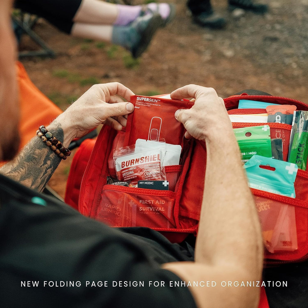 MY MEDIC MyFAK Standard Ifak First Aid Kit - 132 Life Saving Trauma and Medical Items - HSA FSA Eligible Survival Kit for Camping or Your Car - RED