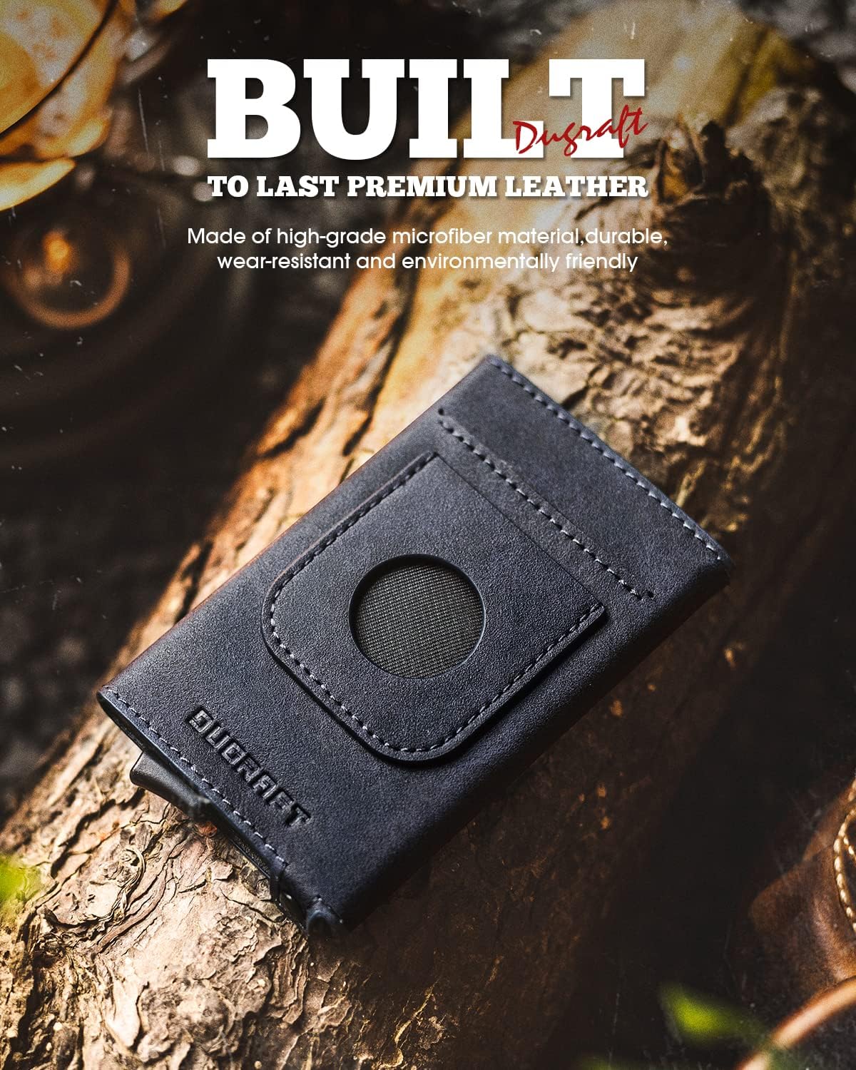 DUGRAFT Pop Up Wallet with AirTag Holder, RFID Blocking Air Tag Wallet with Money Clip Smart Credit Card Holder Wallet for Men(AirTag Not Included)