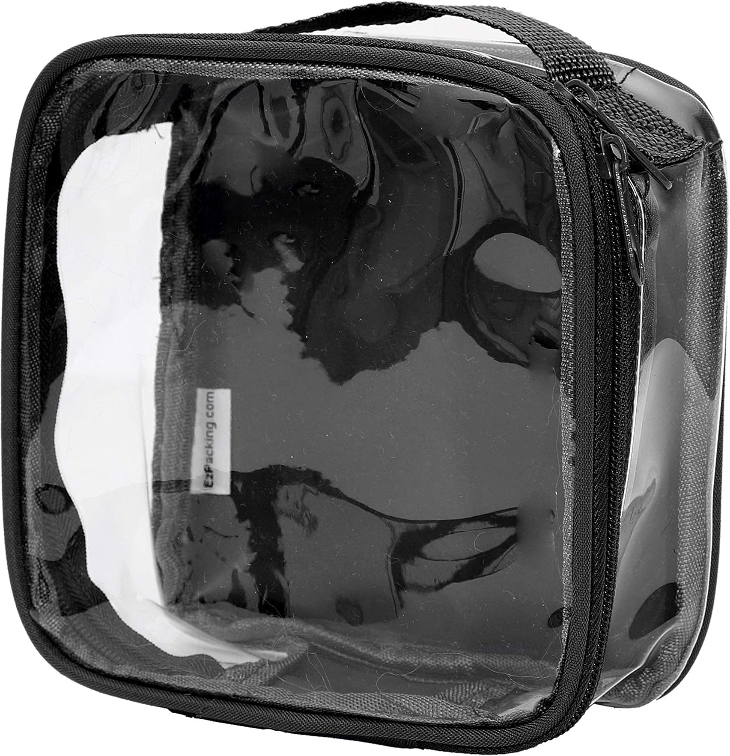 Clear TSA Approved 3-1-1 Travel Toiletry Bag for Carry On / Quart Size Transparent Liquids Pouch for Airport Security / Reusable See Through Vinyl & PVC Plastic Organizer for Men and Women (Black)