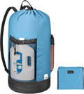 BALEINE 120L Laundry Bag Backpack, 900D Oxford Fabric Large Travel Laundry Bags with Shoulder Straps and 2 Mesh Pockets for College Dorm, Apartment, Laundromat (Blue, 120L)