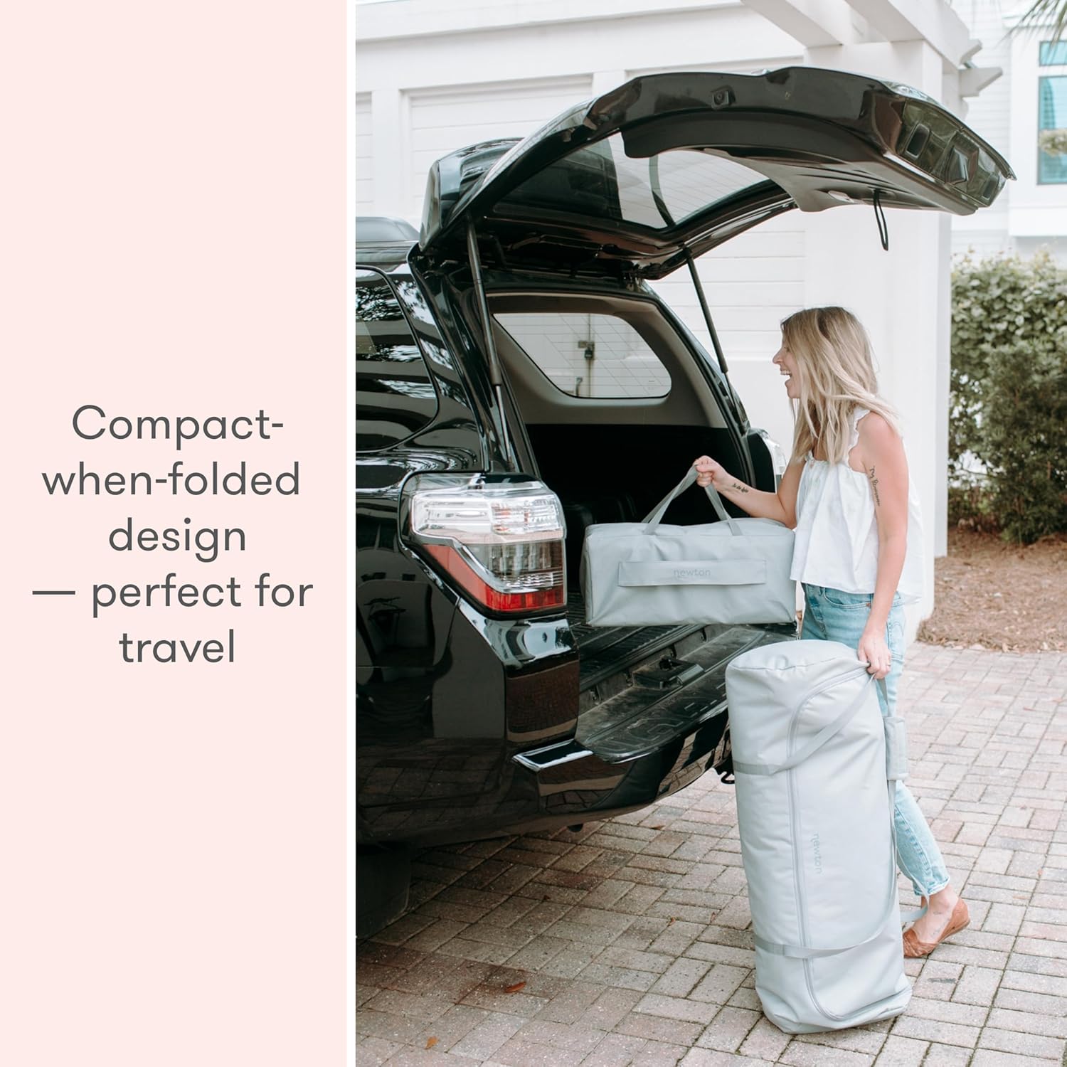 Newton Baby Deluxe Travel Crib & Play Yard | Breathable, Washable Mattress, Foldable Playpen for Toddlers, Travel Bag, Grey