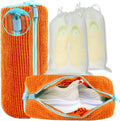 XXL Shoe Washing Machine Bag - 2-Pack Reusable Shoe Cleaning Bags, 360° Deep Clean for Sneakers, Tennis Shoes, and Slippers, Includes 2 Shoe Storage Dust Bags (Orange)