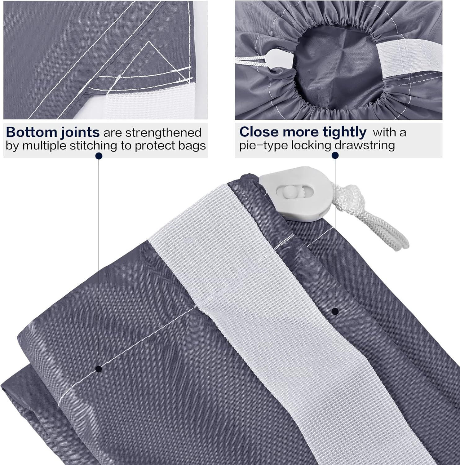 HOMEST 2 Pack XL Wash Me Travel Laundry Bag, Machine Washable Dirty Clothes Organizer, Large Enough to Hold 4 Loads of Laundry, Easy Fit a Laundry Hamper or Basket