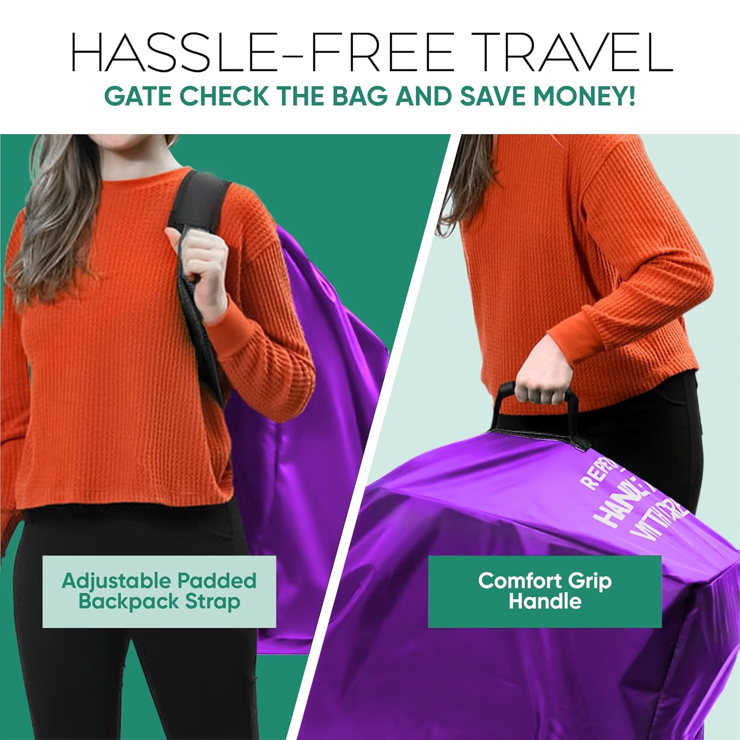 reperkid Premium Car Seat Travel Bag for Airplane - Durable, Universal Fit, Water-Resistant Gate Check Bag with Adjustable Carry Straps - for Safe and Hassle-Free Travel