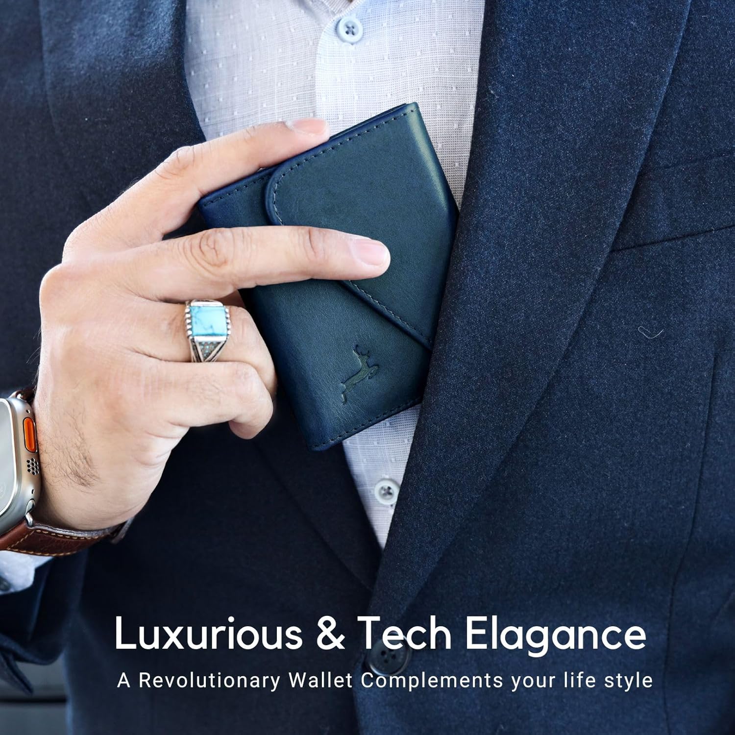 Leather RFID Wallet for Men, Slim Leather Mens Wallet, Handcraft Men's Wallets, Card Cases & Money Organizers, Magnetic Closure Sleek RFID Blocking Thin Mens Wallets with 9-12 Card Slots & Gift Box