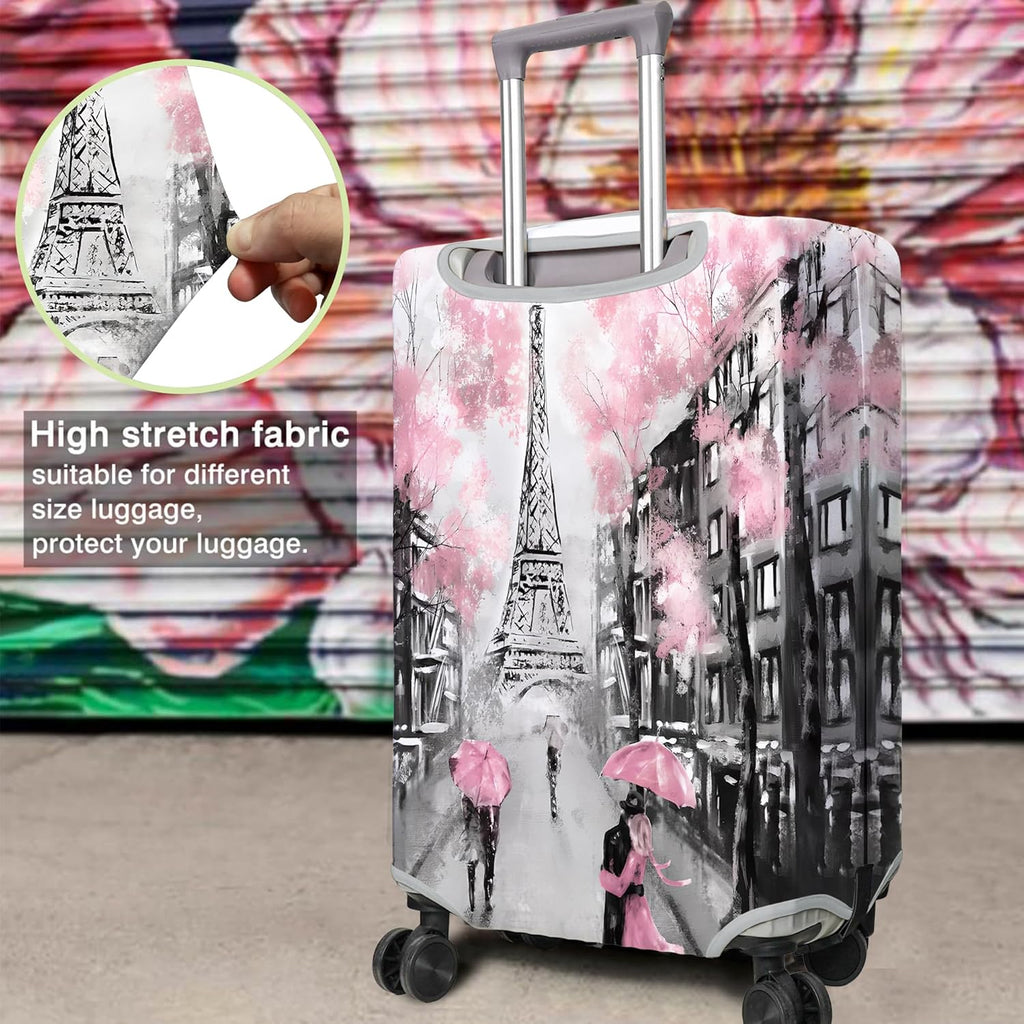 Travel Luggage Cover Suitcase Protector Fits 18-32 Inch Wheel Covers PatternedTravel Related Items Flower Luggage Protector Elastic M