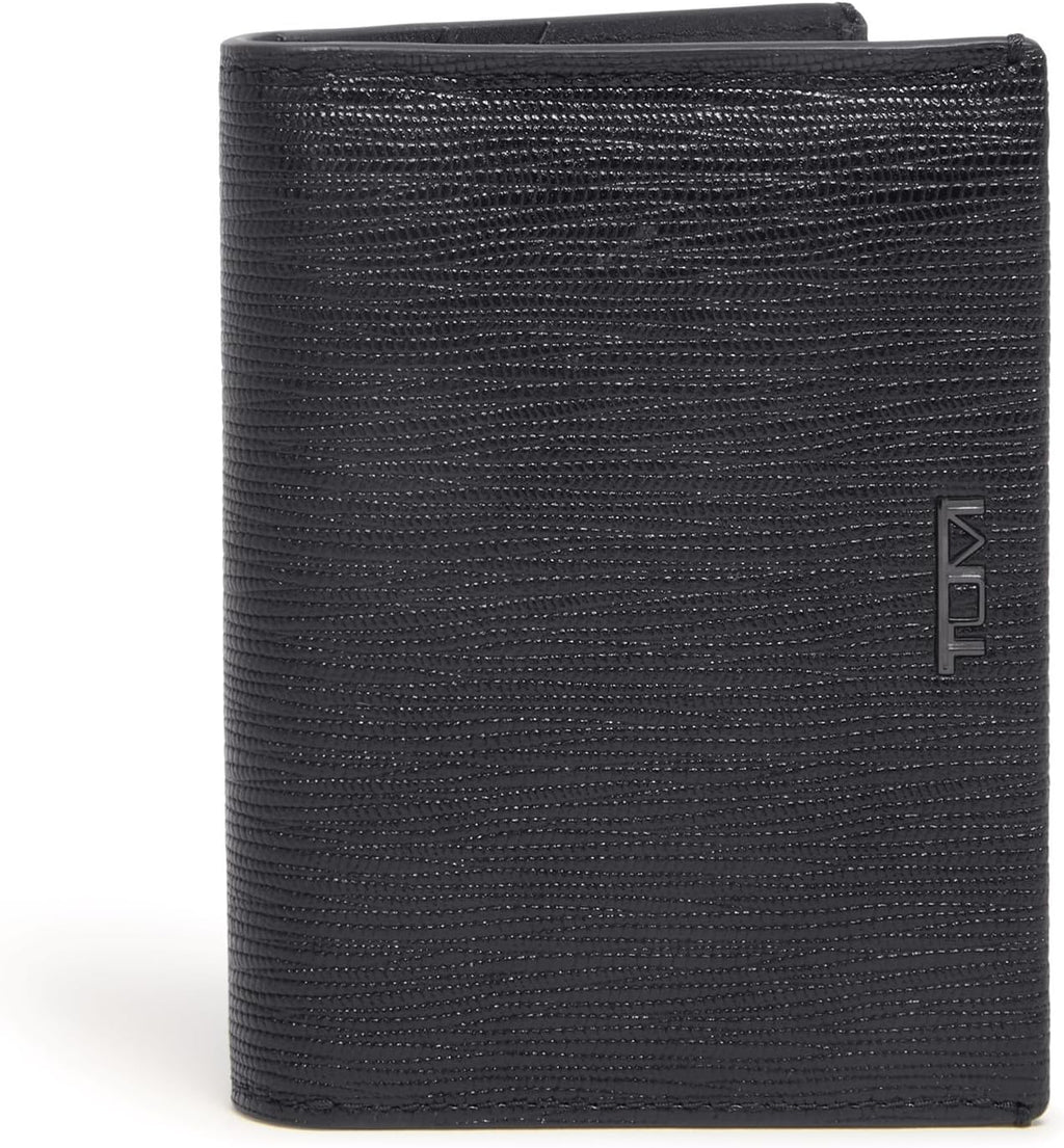 TUMI - Nassau L-Fold - Card Holder Wallet for Men & Women - With ID Window - Nappa Leather Material -Embossed Black