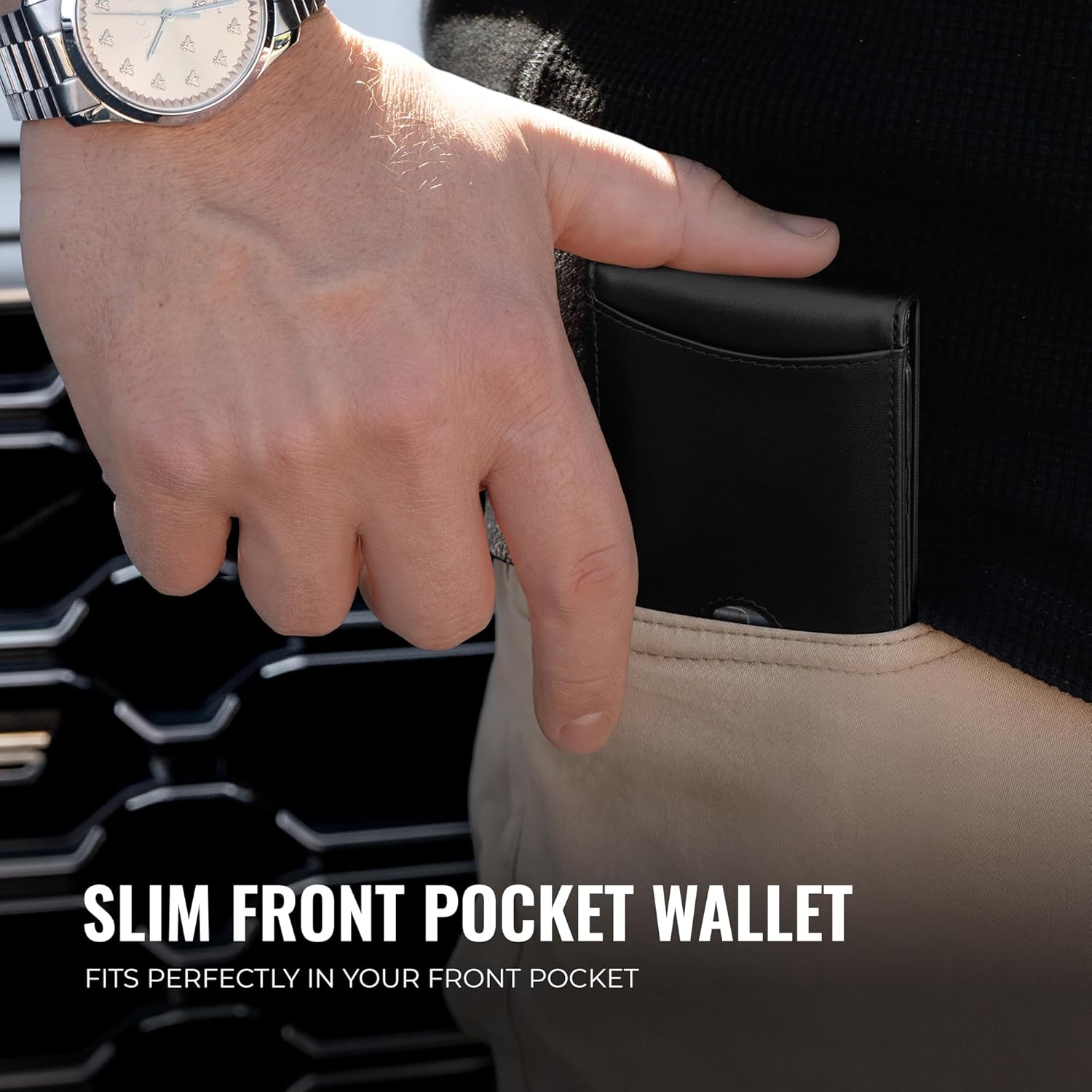 Kingly Cash Pocket Slim Wallet for Men - RFID Blocking Leather Card Holder - Minimalist Men’s Wallet for Front Pockets - Holds 1-15 Cards & Cash - Durable Italian Leather Wallets