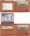 Wallet for Men-Genuine Leather RFID Blocking Bifold Stylish Wallet With 2 ID Window