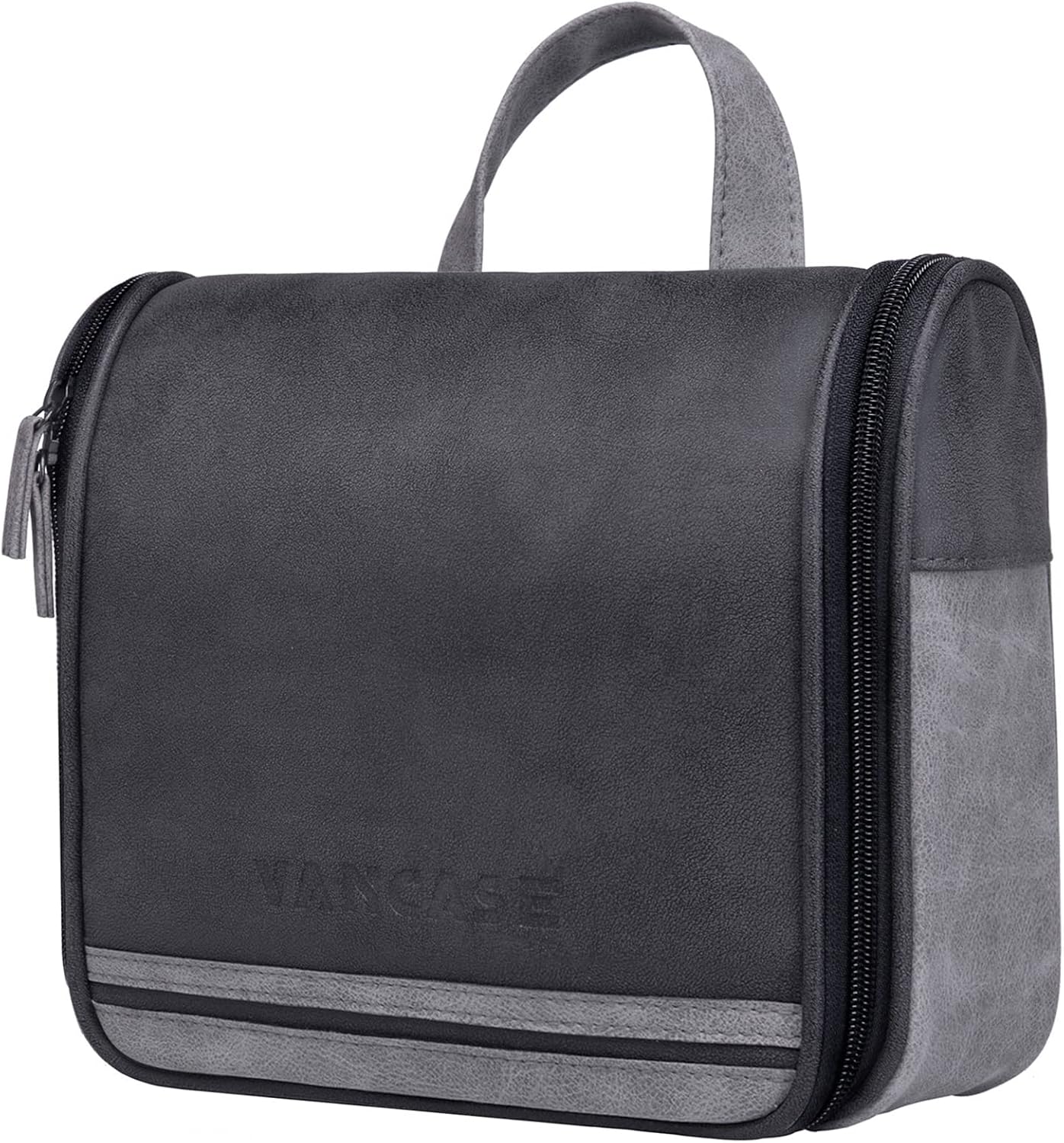 Hanging Toiletry Bag for Men VANCASE Vintage Leather Shaving Dopp Kit Medium Waterproof Travel Bathroom Bags Portable Shower Organizer