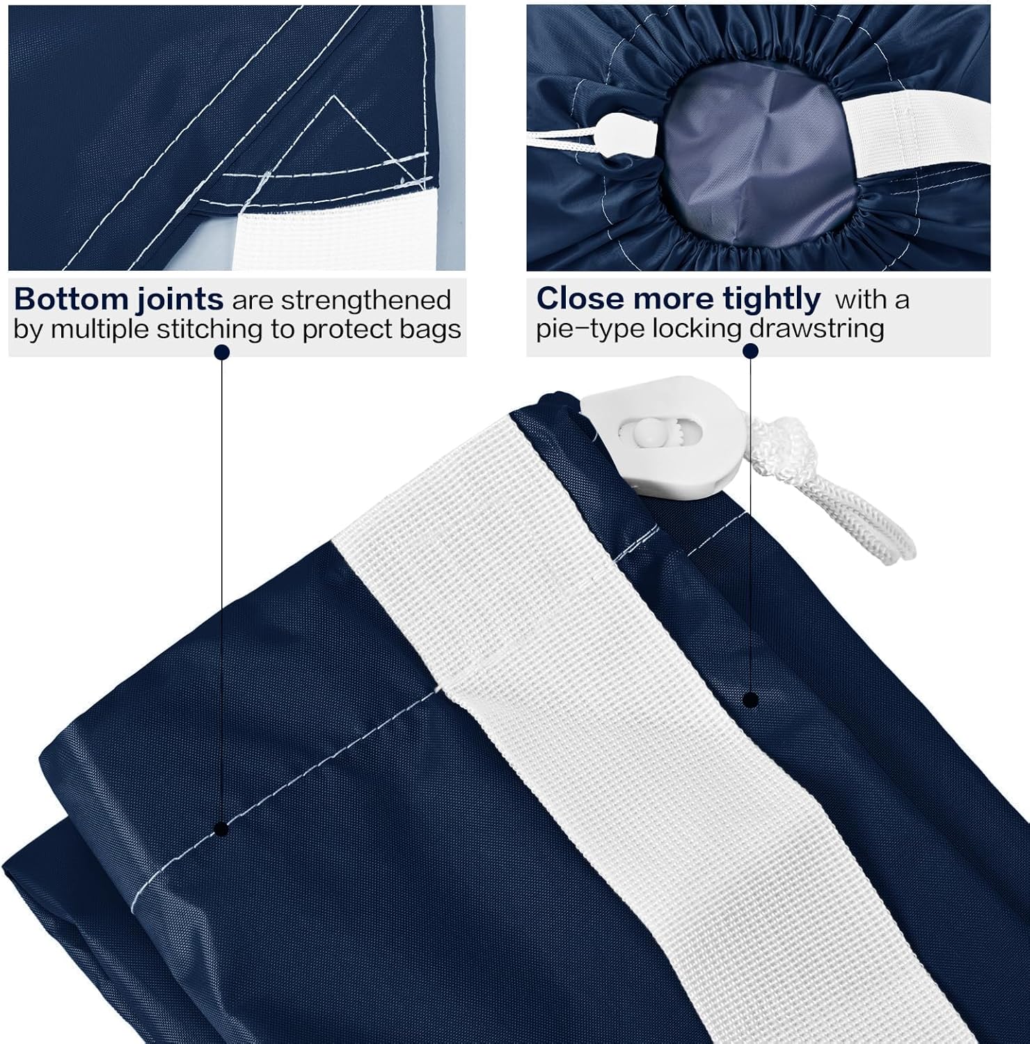 HOMEST 2 Pack XL Wash Me Travel Laundry Bag with Strap, Dirty Garments Organizer, Large Enough to Hold 4 Loads of Clothes, Easy Fit a Hamper or Clothing Basket, Azure and Blue