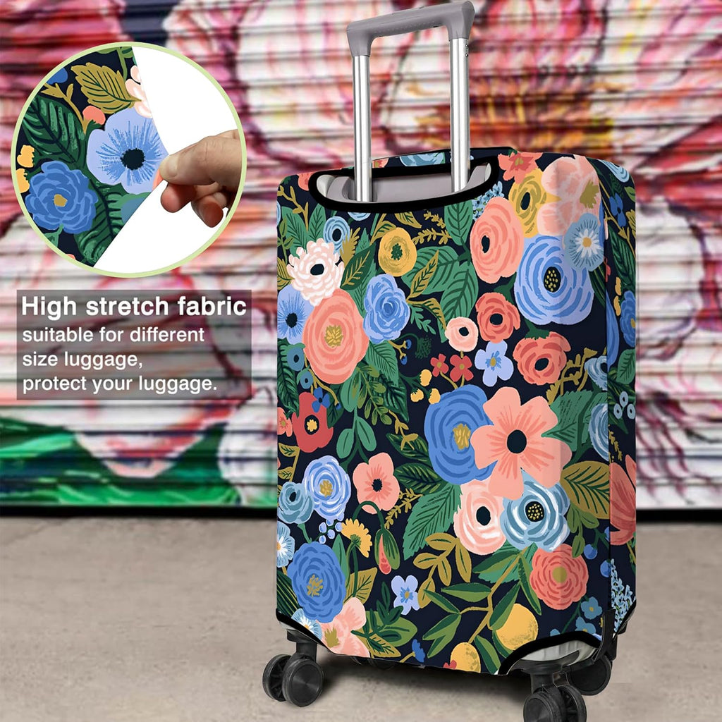 Travel Luggage Cover Suitcase Protector Fits 18-32 Inch Wheel Covers PatternedTravel Related Items Flower Luggage Protector Elastic L