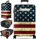Slohif Luggage Cover for Suitcase Tsa Approved Protector - Luggage Sleeve Large Suit Case Cover Travel Stretch Baggage Case Protective Washable Fit 22-24 Inch Flag S