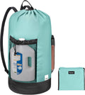 BALEINE 150L Laundry Bag Backpack, 900D Oxford Fabric Large Travel Laundry Bags with Shoulder Straps and 2 Mesh Pockets for College Dorm, Apartment, Laundromat (Sky Blue, 150L)