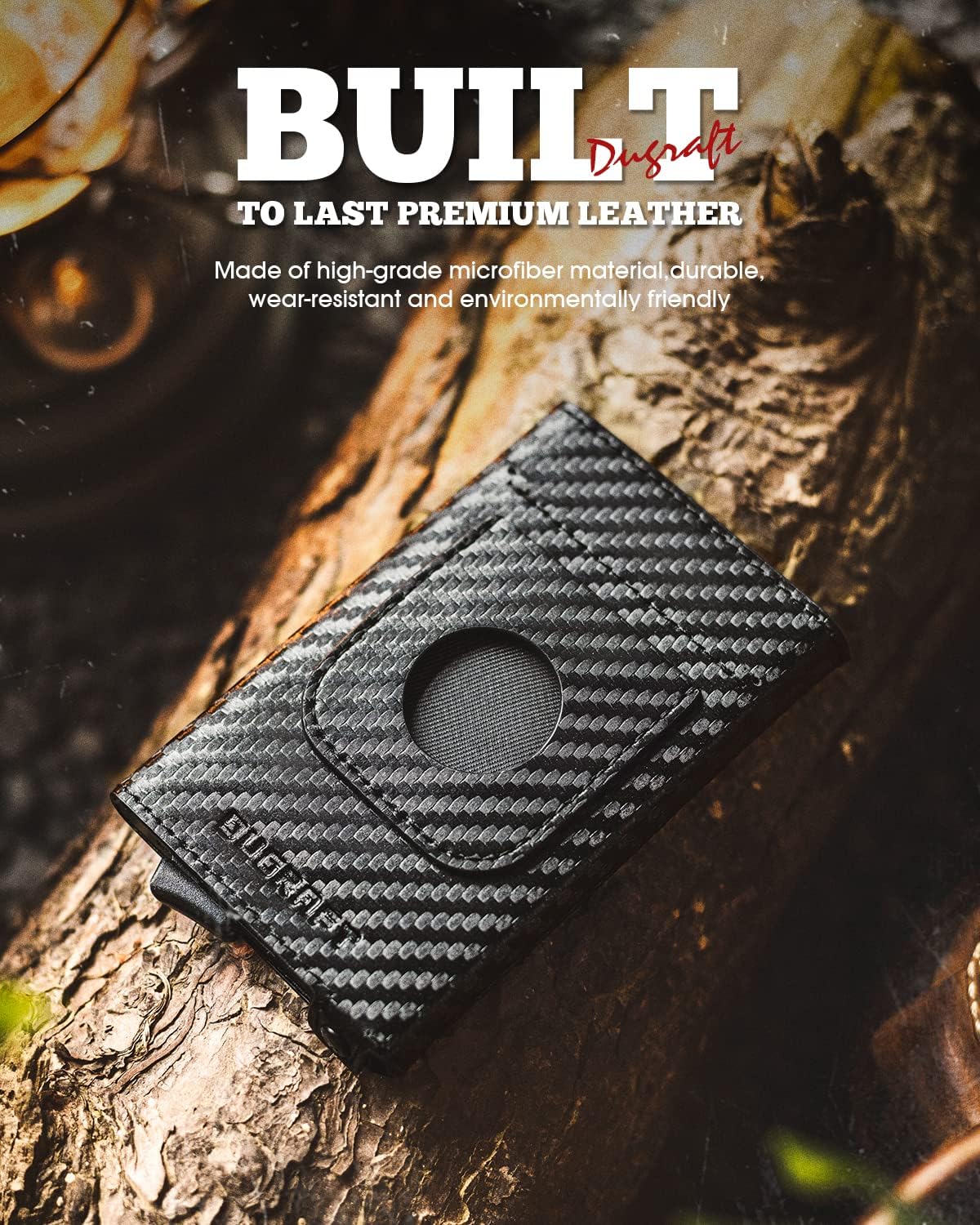 DUGRAFT Pop Up Wallet with AirTag Holder, RFID Blocking Air Tag Wallet with Money Clip Smart Credit Card Holder Wallet for Men(AirTag Not Included)