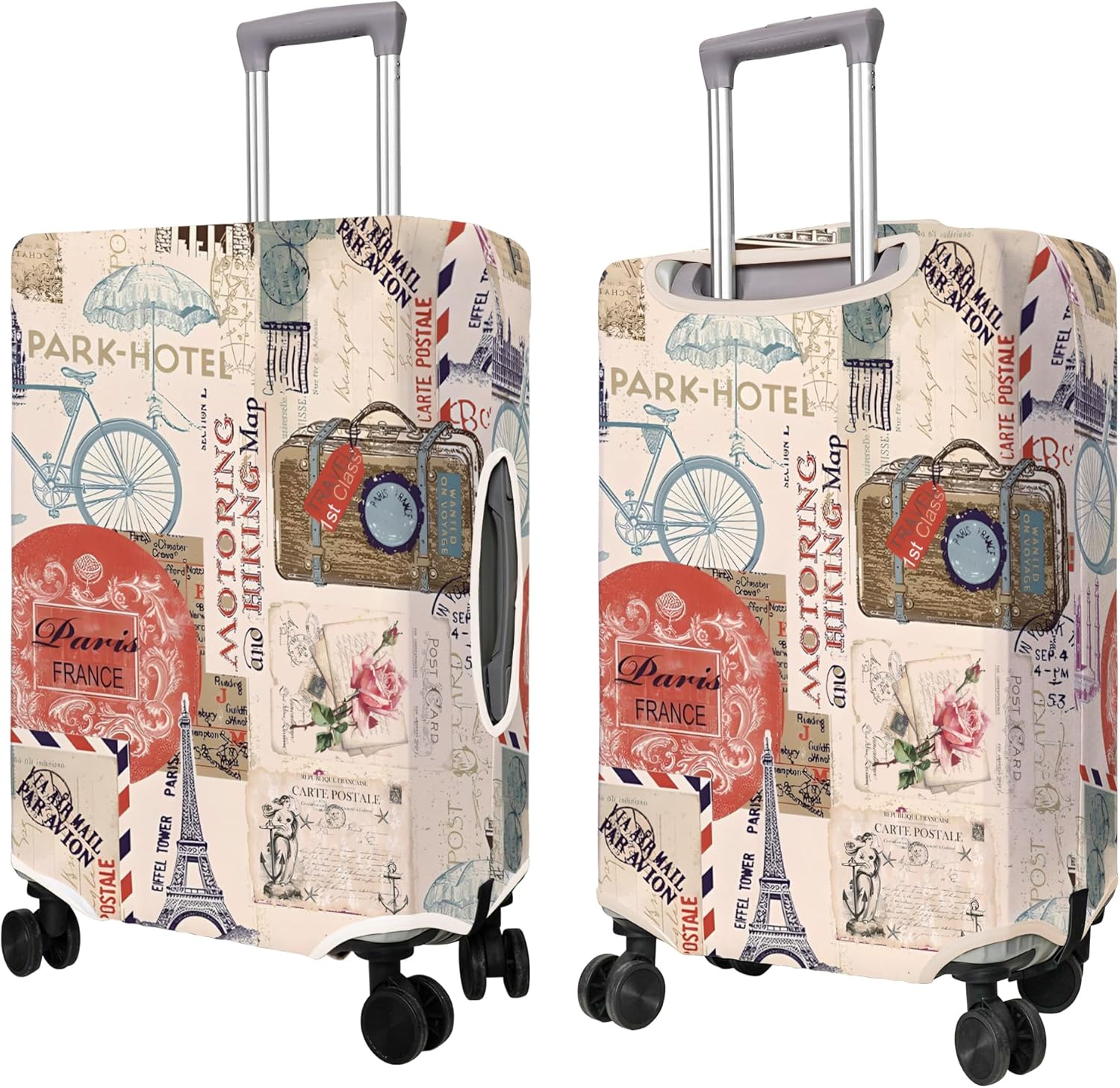Travel Luggage Cover Suitcase Protector Fits 18-32 Inch Luggage Wheel Covers Patterned Travel Related Items Flower Luggage Protector Elastic Luggage Anti-scratch Suitcase Cover XL