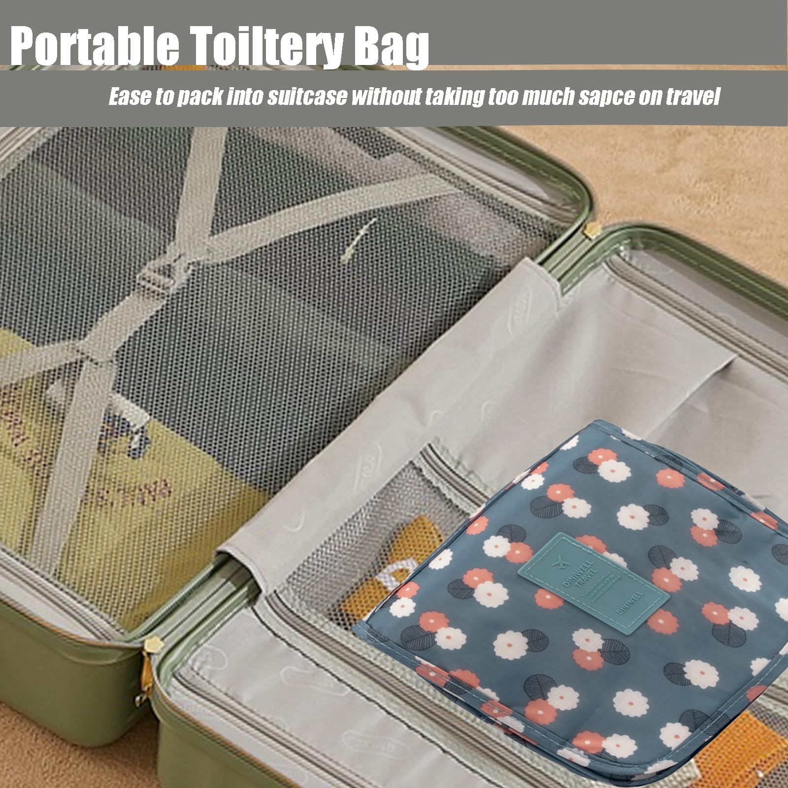 L&FY Multifunction Portable Travel Toiletry Bag Cosmetic Makeup Pouch Toiletry Case Wash Organizer (Pink)