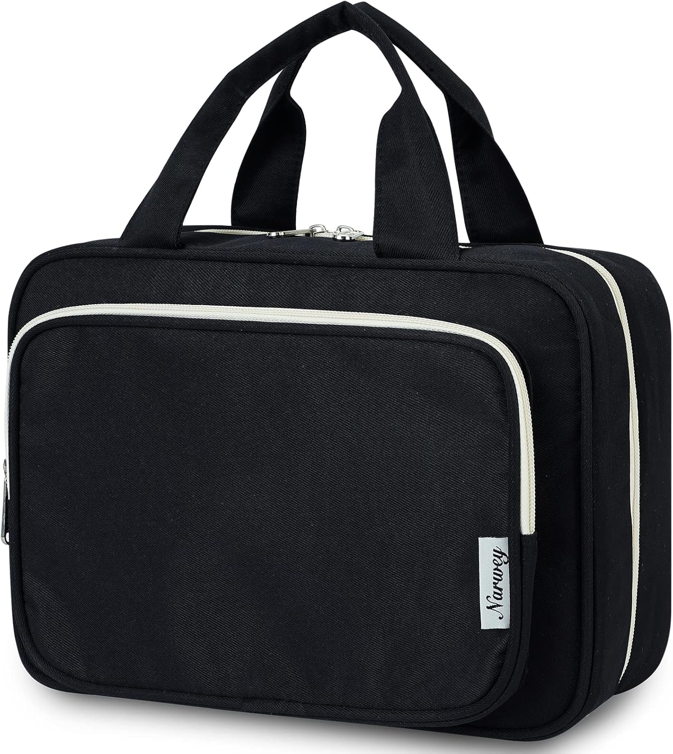 Travel Toiletry Bag for Women Large Hanging Makeup Bag Organizer Toiletries Bag for Full Size Essentials Accessories Cosmetics (Black (Large))