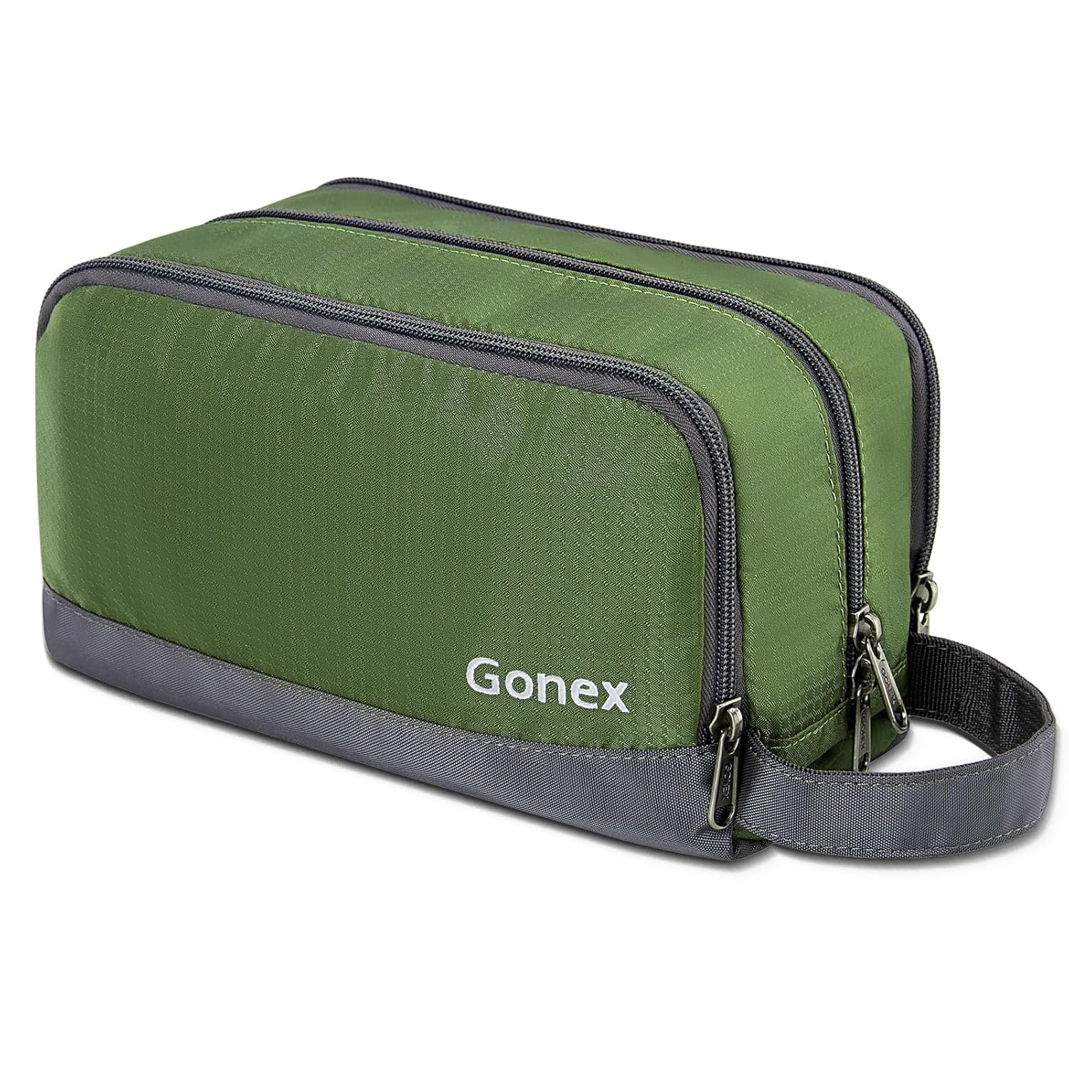 Gonex Travel Toiletry Bag Nylon, Dopp Kit Shaving Bag Toiletry Organizer Olive Green