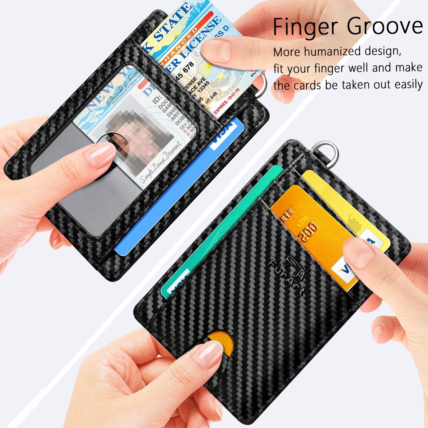FurArt Slim Minimalist Wallet, Front Pocket Wallets, RFID Blocking, Credit Card Holder for Men & Women