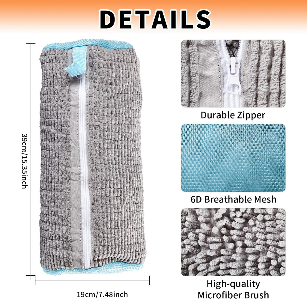 Shoe Washing Machine Bag, 2Pcs Reusable Shoe Cleaning Bag for Washing Machine, Shoe Laundry Bag for Washer, Cleaner bag for Sneakers Tennis Shoes (Grey 2pcs)