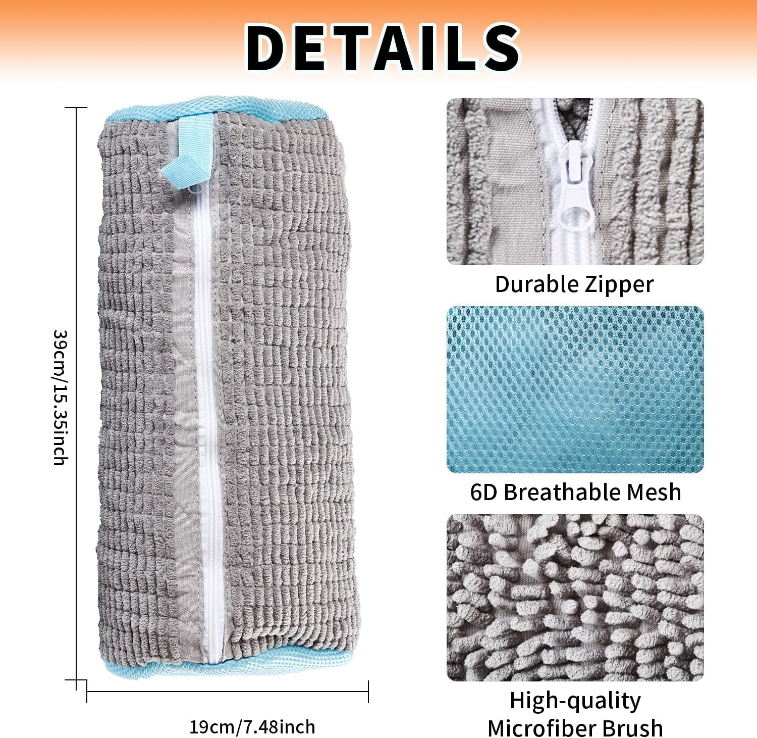 Shoe Washing Machine Bag, 2Pcs Reusable Shoe Cleaning Bag for Washing Machine, Shoe Laundry Bag for Washer, Cleaner bag for Sneakers Tennis Shoes (Grey 2pcs)