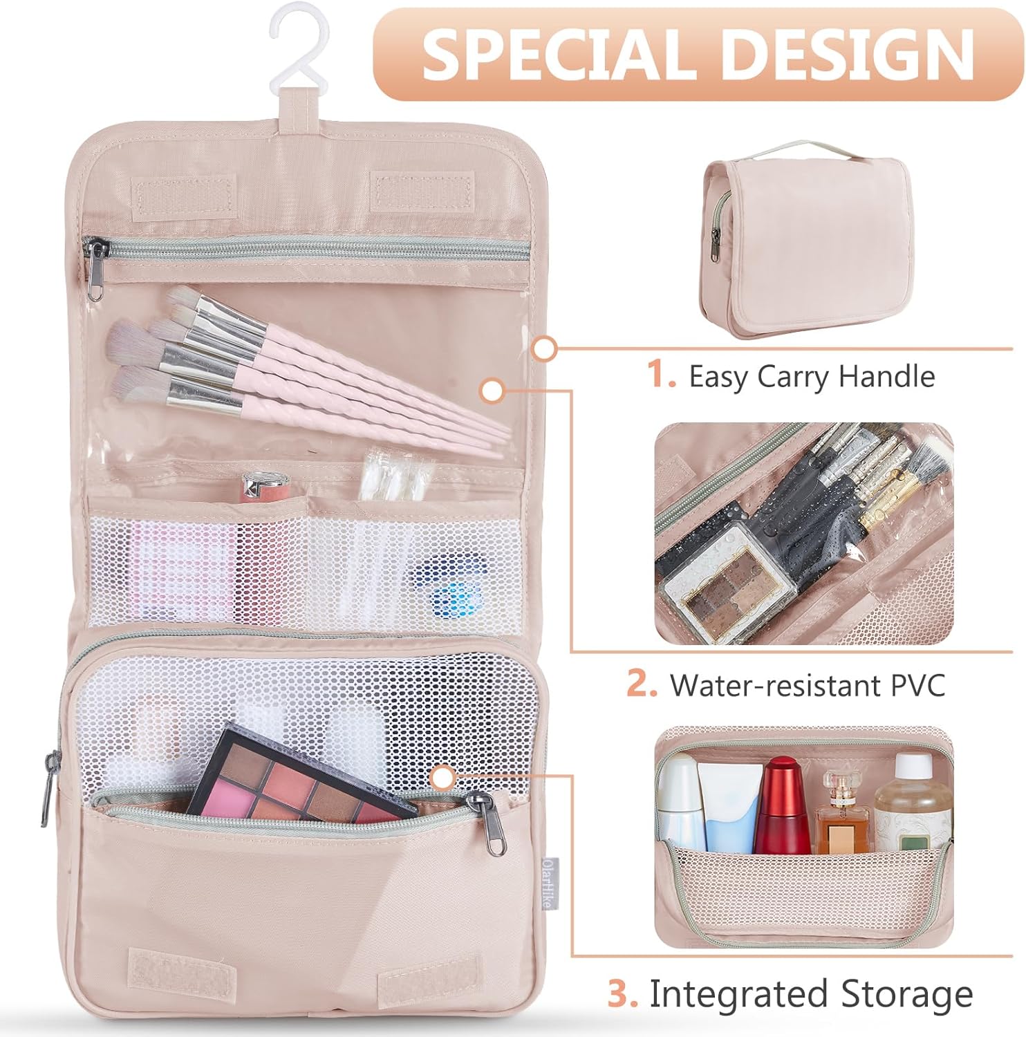 10 Set/8 Set Packing Cubes for Travel, Gifts for Women Mom,Anti-Tearing Suitcase Organizer for Luggage with Shoe & Hanging Toiletry Bag,OlarHike Vacation Essentials & Accessories for Cruise Ship,Cream