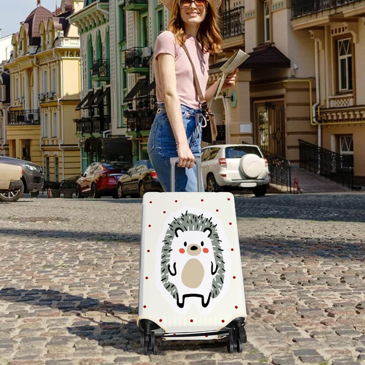 Travel Luggage Cover Suitcase Protector Fits 18-32 Inch Wheel Covers PatternedTravel Related Items Flower Luggage Protector Elastic XL