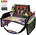 Lusso Gear Kids Travel Tray for Car - Road Trip Essentials for Kids - Car Seat Tray for Toddlers & Kids - for Airplane, Kids Travel Desk, Road Trip Activities (Purple Unicorns)