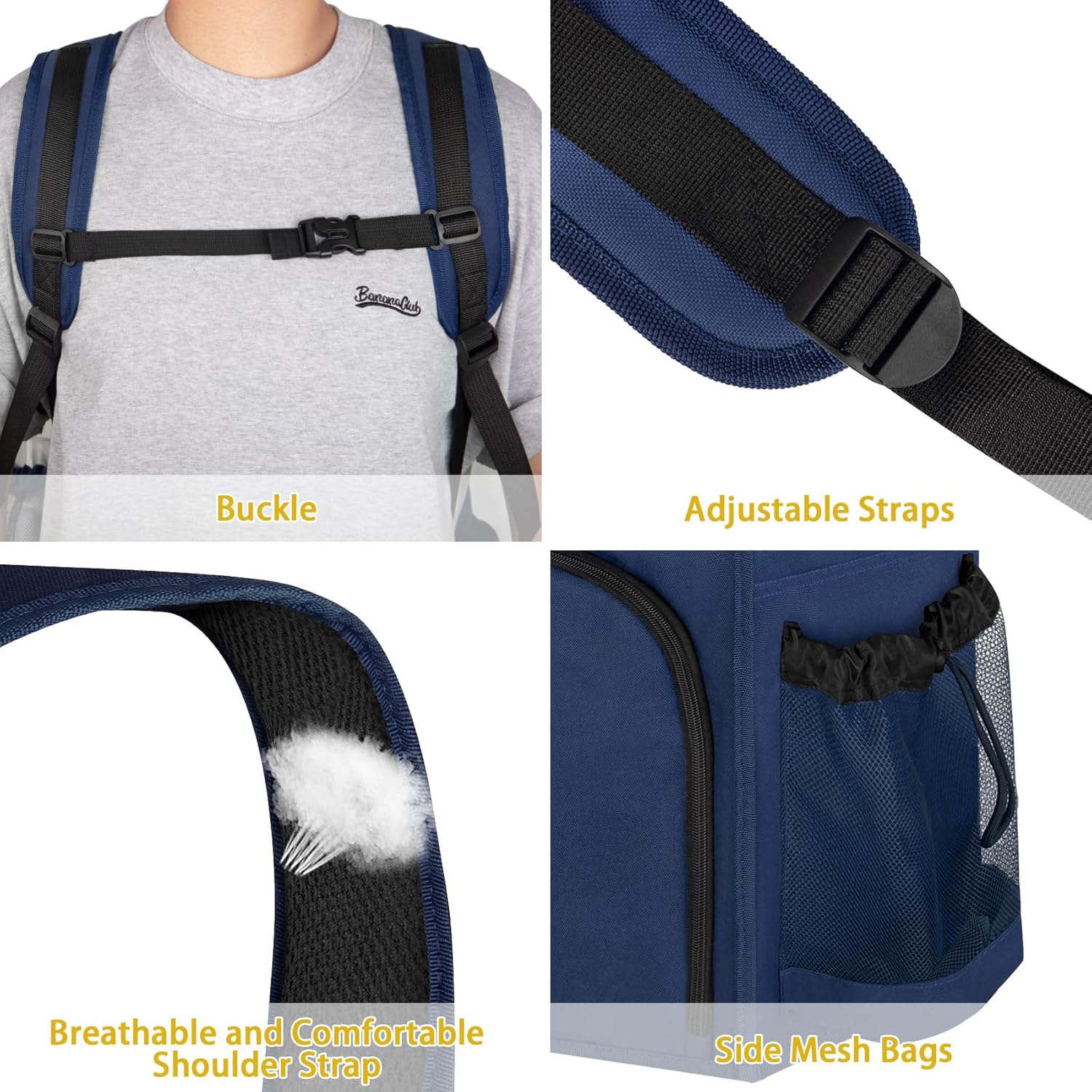 Laundry Bag Backpack Extra Large, 110L Laundry Backpack Heavy Duty with Shoulder Straps, Collapsible and Mesh Pocket Dorm Laundry Basket Hamper Bag for College, Travel, Laundromat, Apartment Blue