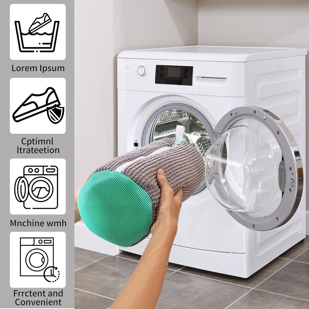 Shoe Washing Bag for Washing Machine, Laundry Shoe Bag for Washer and Dryer, Reusable Shoe Bag, Sneaker Washing Machine Bag (Grey 2pcs)