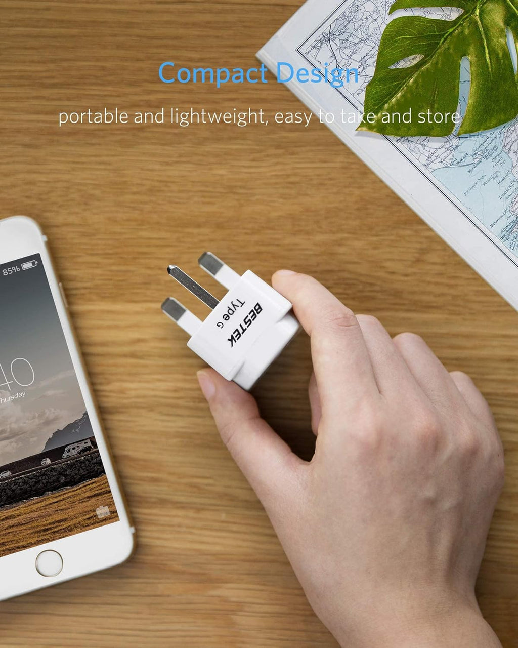 BESTEK UK Travel Plug Adapter Set, Grounded Universal Power Plug Adapter for USA to Type G Countries, UK, Ireland, Hong Kong and More-3 Packs