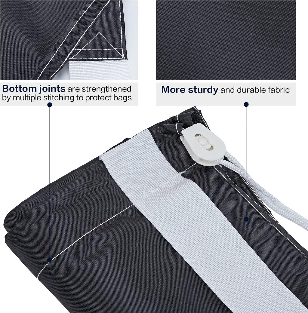 HOMEST 2 Pack XL Wash Me Travel Laundry Bag with Strap, Dirty Garments Organizer, Large Enough to Hold 4 Loads of Clothes, Easy Fit a Hamper or Clothing Basket, Black and Red