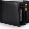 Mens Wallet Genuine Leather Bifold RFID Blocking Wallet for Men with 1 ID Window 13 Card Holders 2 cash pockets 1 Gift Box