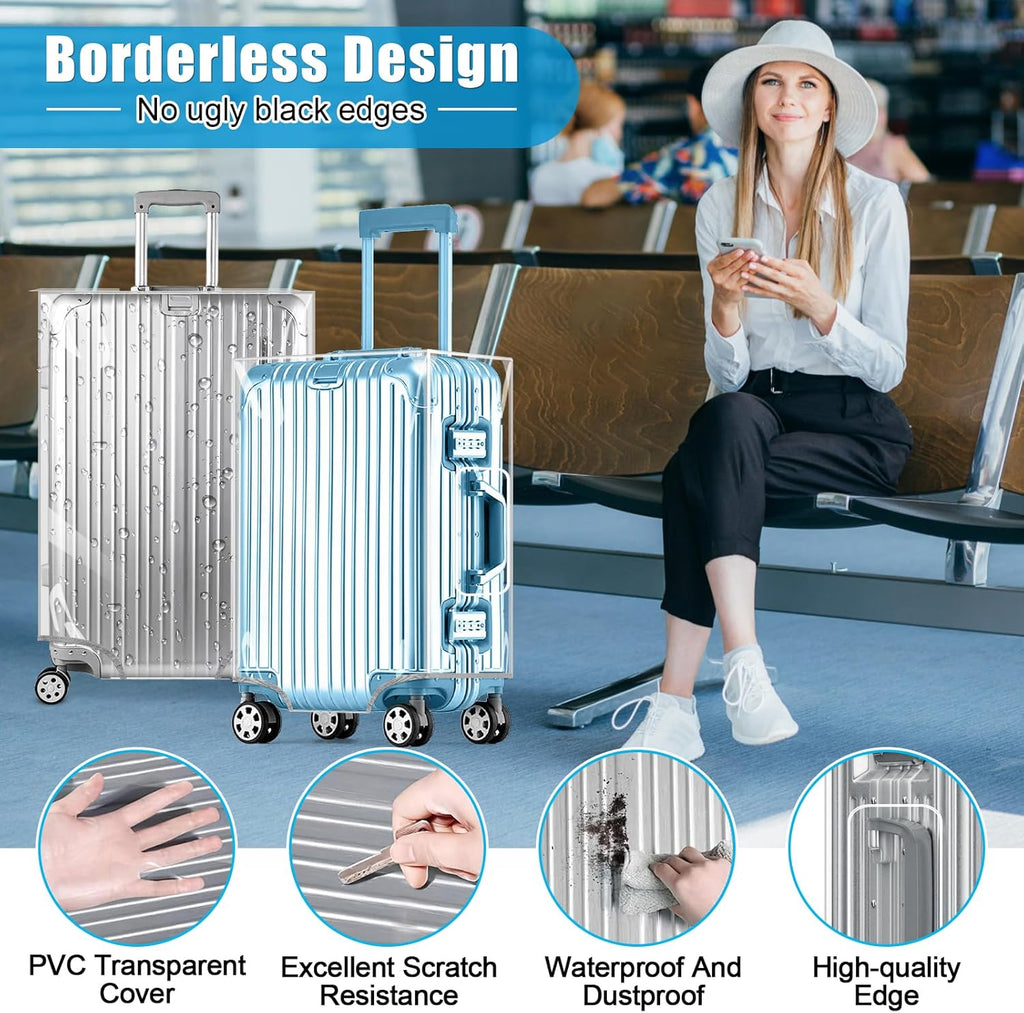 Yotako Clear PVC Suitcase Cover Tough Protector, 20 Inch Luggage Covers for Wheeled Suitcase 20"