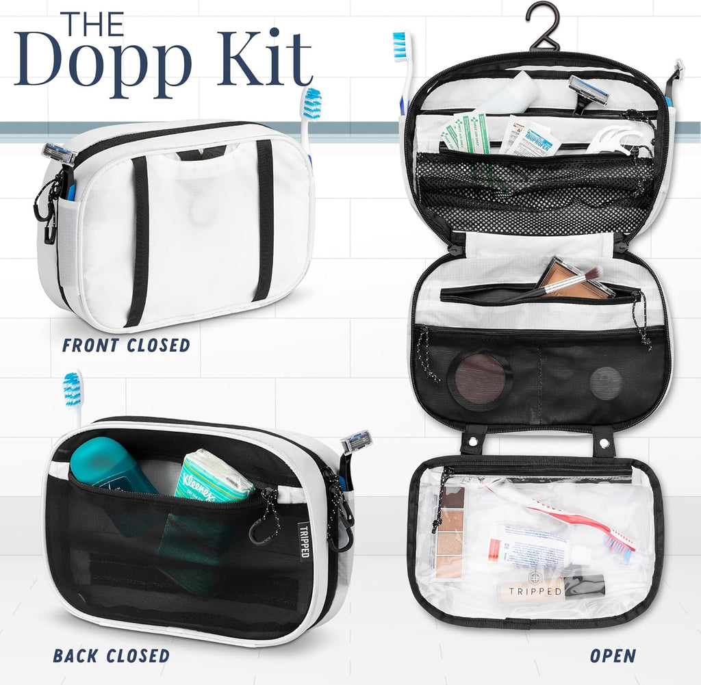 Toiletry Bag Kit Set: Hanging Travel Toiletry Bag + 311 TSA Cosmetic Liquid Bag + Ultralight Accessory Organizer Pouch