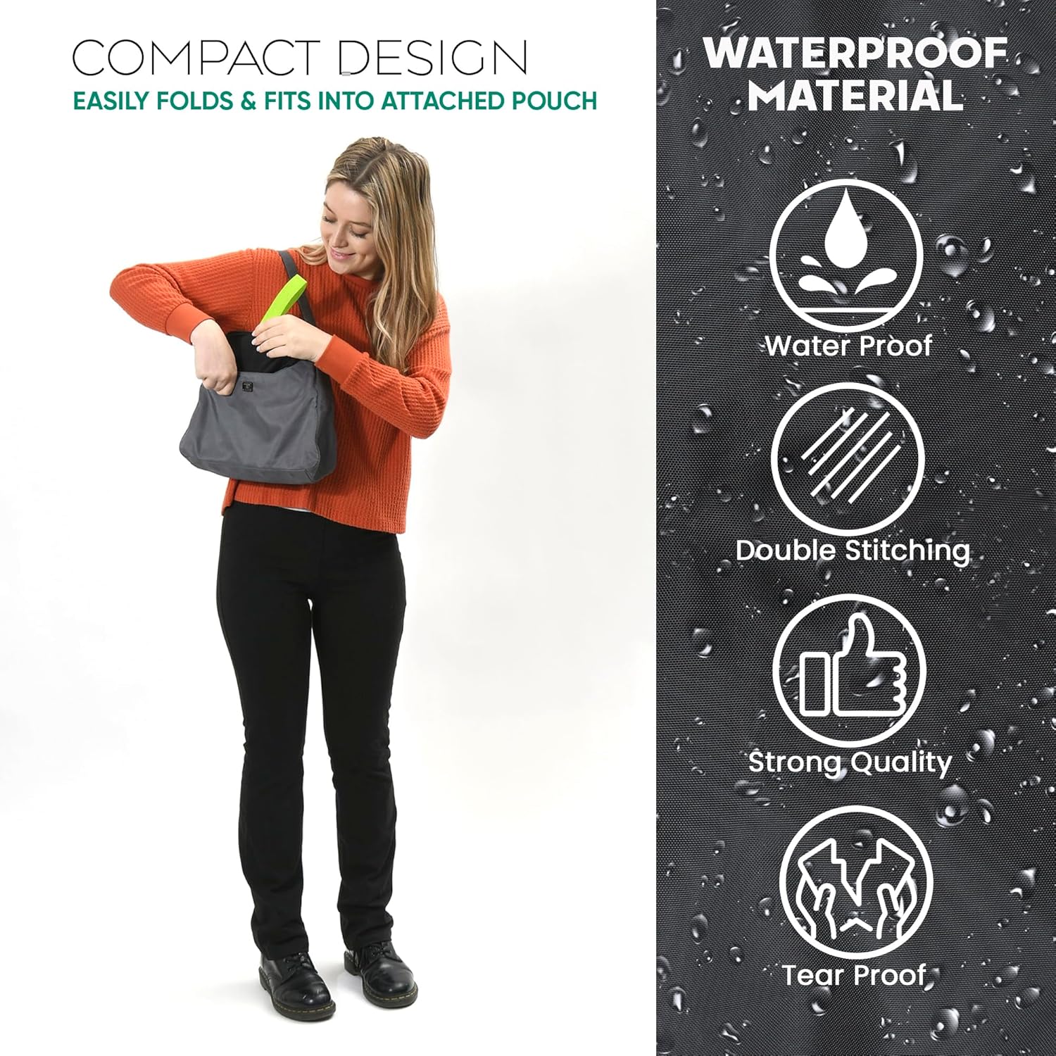 Reperkid Booster Seat Travel Bag for Airplane, Black and Green, 17" H x 16.5" W x 9.5" D, Compatible with Gb Pockit Stroller & Most Boosters– Premium Waterproof Cover, Hand Bag Design, Durable Zipper