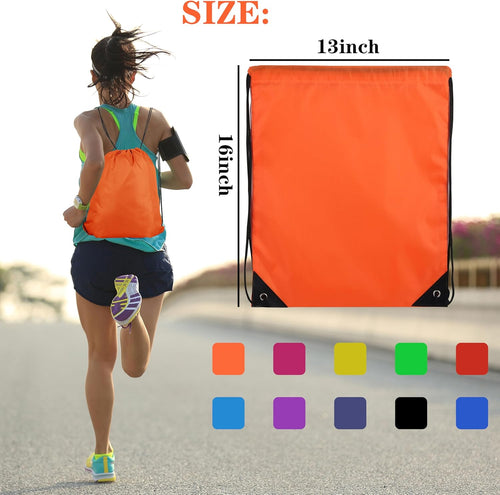10 Colors Drawstring Backpack Bags Sack Pack Cinch Tote Sport Storage Polyester Bag for Gym Traveling