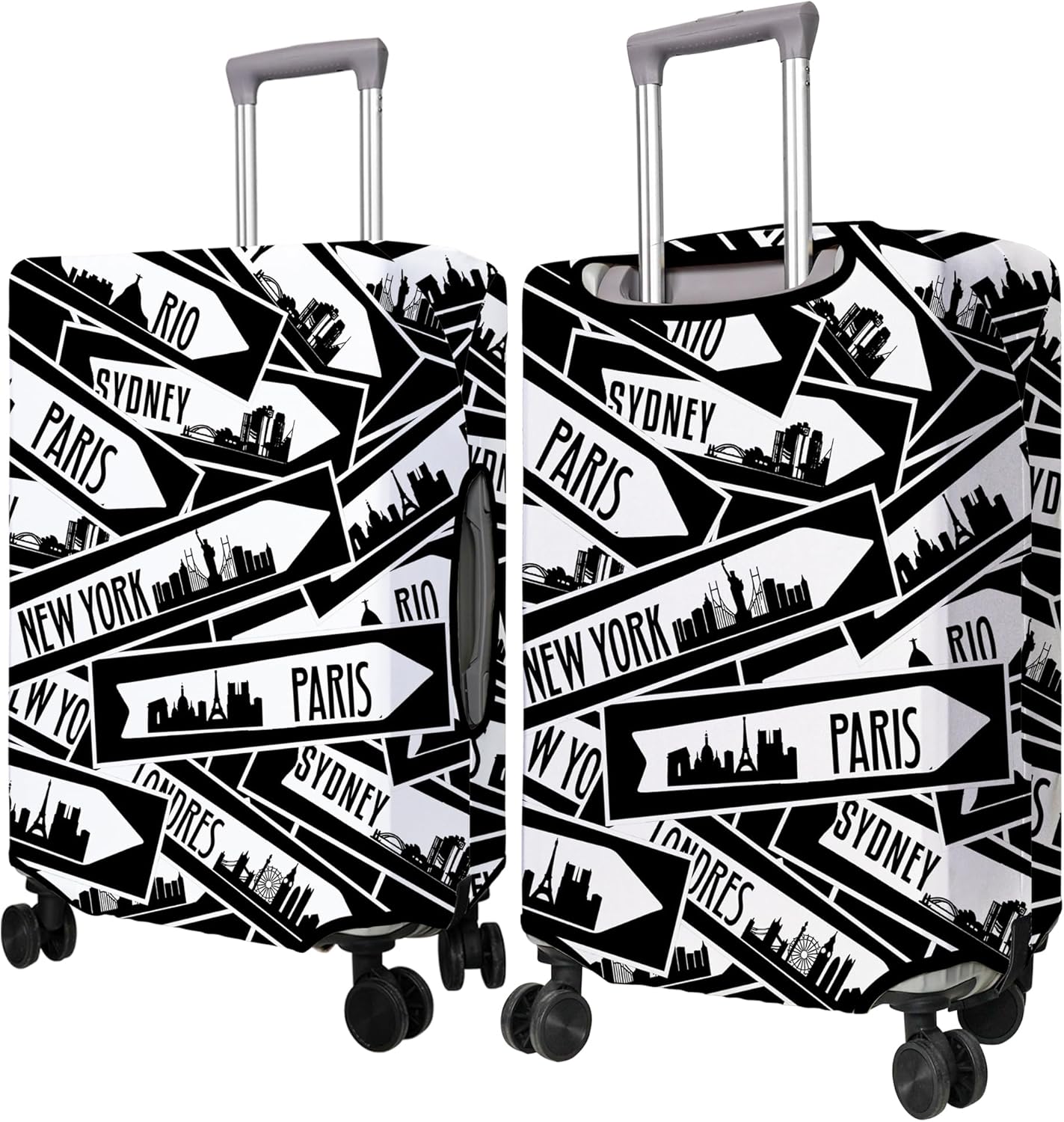 Travel Luggage Cover Suitcase Protector Fits 18-32 Inch Wheel Covers PatternedTravel Related Items Flower Luggage Protector Elastic L