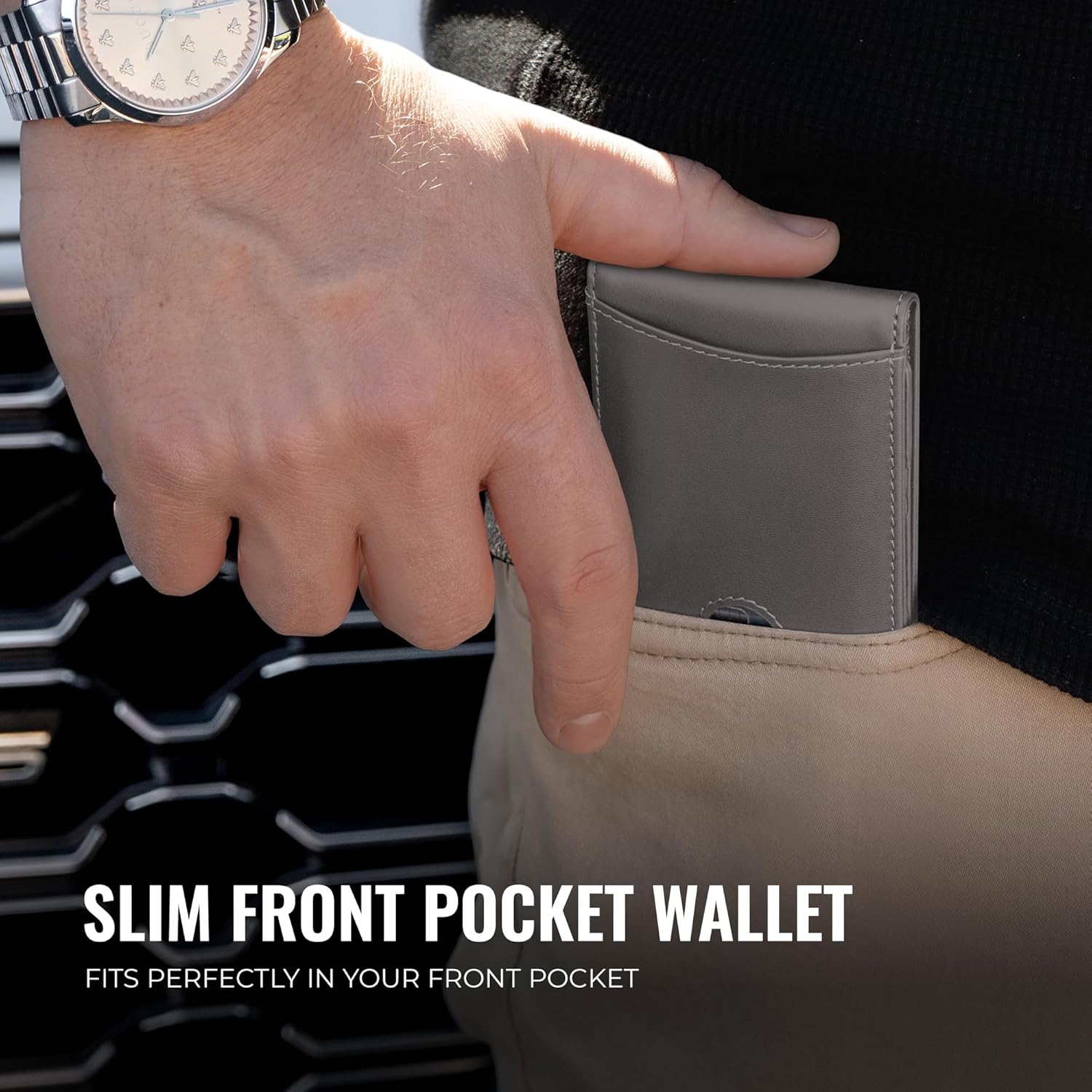 Kingly Cash Pocket Slim Wallet for Men - RFID Blocking Leather Card Holder - Minimalist Men’s Wallet for Front Pockets - Holds 1-15 Cards & Cash - Durable Italian Leather Wallets